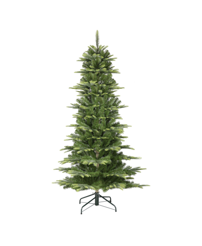 Puleo Slim Fir Artificial Christmas Tree With Stand, 6.5' In Green