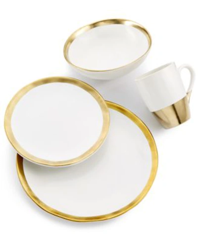 Godinger Terre Dor Dinnerware Collection In White And Gold