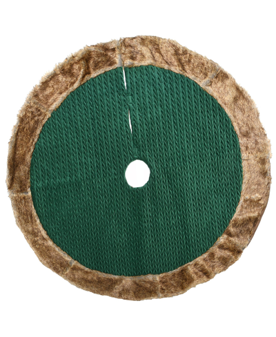 National Tree Company 48in Rural Homestead Collection Quilted Tree Skirt In Green