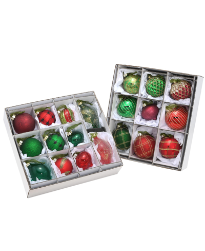 National Tree Company 20 Piece Christmas Tree Ornament Set, Rural Homestead Collection In Red