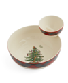 Spode Tartan 2-piece Tiered Chip And Dip In Green