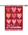 Northlight Be My Valentine Plaid And Heart Outdoor House Flag, 28" X 40" In Red