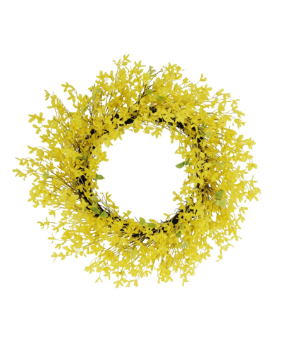 Puleo Winter Jasmine Floral Spring Wreath, 30" In Yellow