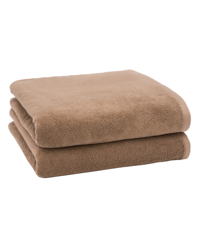 Linum Home Textiles Ediree 2 Piece Turkish Cotton Bath Towel Set Bedding In Cocoa