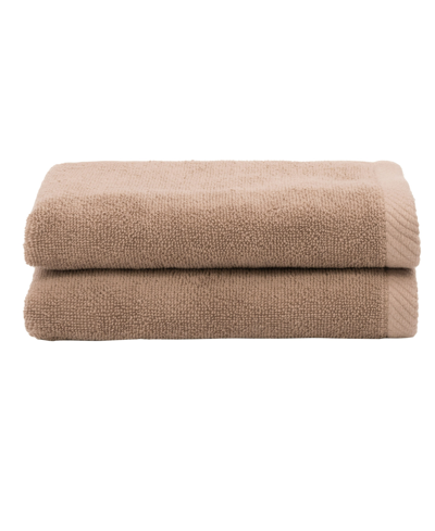 Linum Home Textiles Ediree 2 Piece Turkish Cotton Fingertip Towels Set Bedding In Cocoa