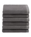 Linum Home Textiles Ediree 6 Piece Turkish Cotton Fingertip Towels Set Bedding In Charcoal