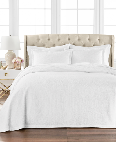 Martha Stewart Collection Closeout! Closeout!  Scroll Matelasse Bedspread, Queen, Created For Macy's In White