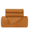 Superior Solid 3-piece Duvet Cover Set, Full/queen In Pumpkin