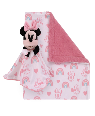 Disney Minnie Mouse Baby Blanket And Security Blanket Set, 2 Pieces Bedding In White