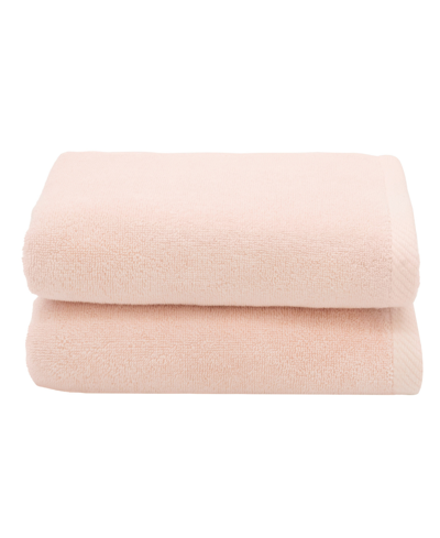 Linum Home Textiles Ediree 2 Piece Turkish Cotton Hand Towels Set Bedding In Blush