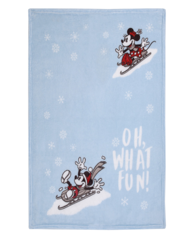 Disney Mickey And Minnie Mouse Oh What Fun Photo Op Baby Blanket Bedding In Blue