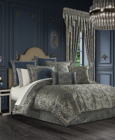 J Queen New York Weston Damask 4-pc. Comforter Set, King In Blue