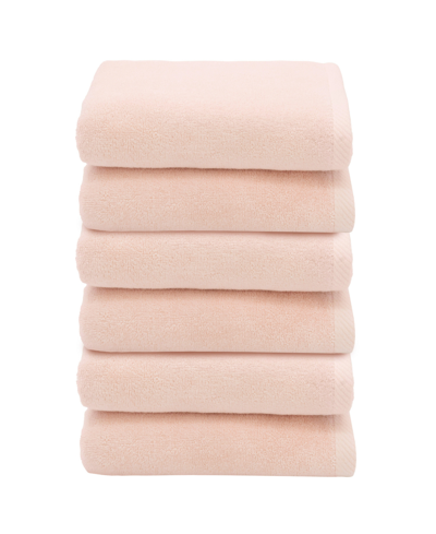 Linum Home Textiles Ediree 6 Piece Turkish Cotton Hand Towels Set Bedding In Blush