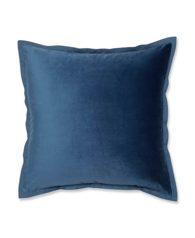 Pillow Perfect Velvet Flange Decorative Pillow, 18" X 18" In Royal Blue