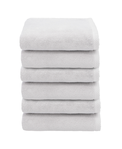 Linum Home Textiles Ediree 6 Piece Turkish Cotton Hand Towels Set Bedding In Silver-tone