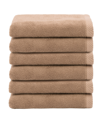 Linum Home Textiles Ediree 6 Piece Turkish Cotton Fingertip Towels Set Bedding In Cocoa