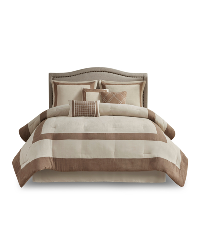 Madison Park Dax 7 Piece Comforter Set, King Bedding In Tan