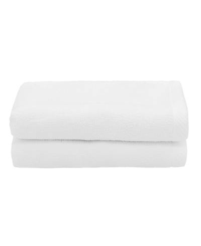 Linum Home Textiles Ediree 2 Piece Turkish Cotton Fingertip Towels Set Bedding In White