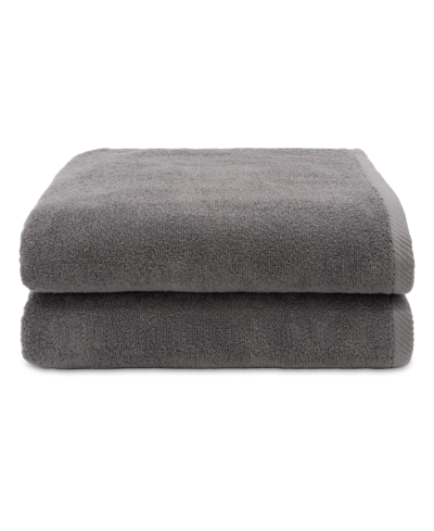 Linum Home Textiles Ediree 2 Piece Turkish Cotton Bath Towel Set Bedding In Charcoal