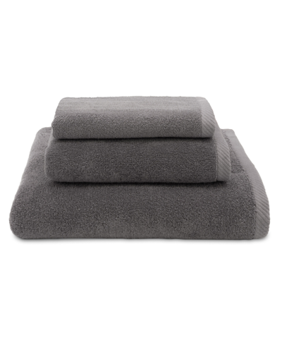 Linum Home Textiles Ediree 3 Piece Turkish Cotton Towel Set Bedding In Charcoal