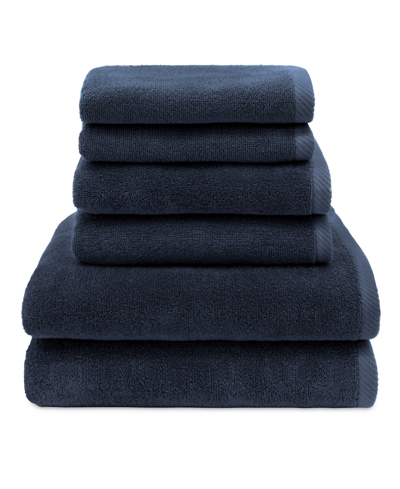 Linum Home Textiles Ediree 6 Piece Turkish Cotton Towel Set Bedding In Marine