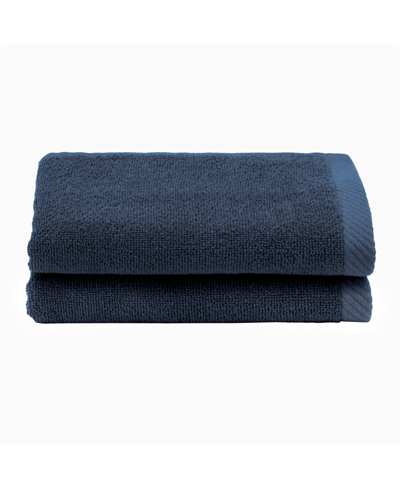Linum Home Textiles Ediree 2 Piece Turkish Cotton Fingertip Towels Set Bedding In Marine