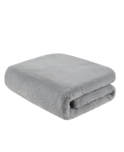 Madison Park Bristol Premium Faux Fur Throw, 60" X 50" In Gray