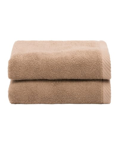 Linum Home Textiles Ediree 2 Piece Turkish Cotton Hand Towels Set Bedding In Cocoa