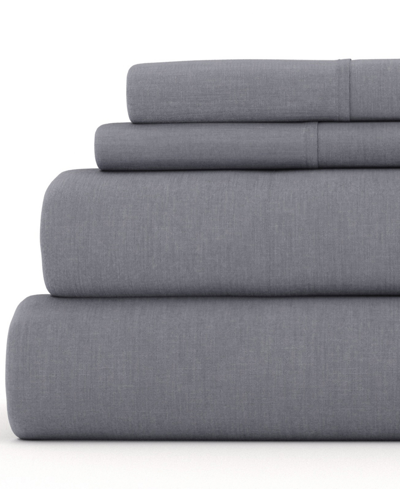 Ienjoy Home Collection Linen Rayon From Bamboo Blend Deep Pocket 300 Thread Count 3 Piece Sheet Set, Twin In Gray