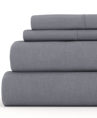 Ienjoy Home 300 Thread Count Linen Rayon From Bamboo Blend Deep Pocket 3-pc. Sheet Set, Twin In Gray