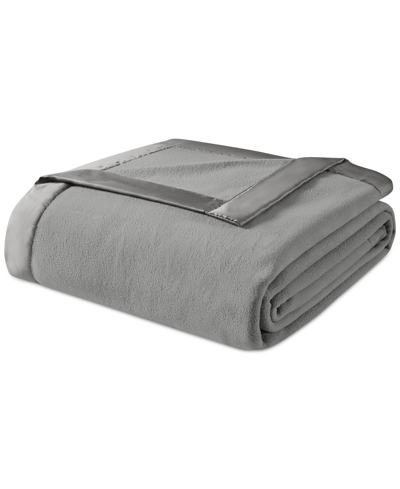 Sleep Philosophy True North By  Microfleece King Blanket Bedding In Grey Solid