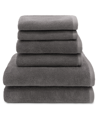 Linum Home Ediree Turkish Cotton 6 Piece Bath Towel Set In Charcoal