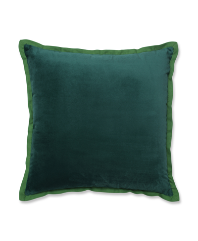 Pillow Perfect Velvet Flange Decorative Pillow, 18" X 18" In Green