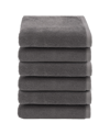 Linum Home Textiles Ediree 6 Piece Turkish Cotton Hand Towels Set Bedding In Charcoal
