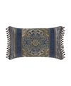 J Queen New York Weston Boudoir Decorative Pillow, 15" X 21" In Blue