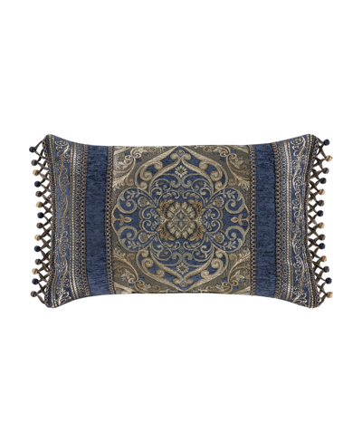 J Queen New York Weston Boudoir Decorative Pillow, 15" X 21" In Blue