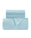 Superior Solid 3-piece Duvet Cover Set, Full/queen In Light Blue