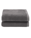 Linum Home Textiles Ediree 2 Piece Turkish Cotton Hand Towels Set Bedding In Charcoal