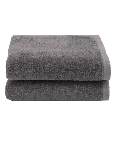 Linum Home Textiles Ediree 2 Piece Turkish Cotton Hand Towels Set Bedding In Charcoal