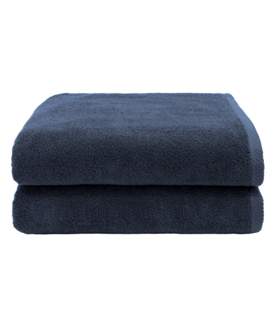Linum Home Textiles Ediree 2 Piece Turkish Cotton Bath Towel Set Bedding In Marine