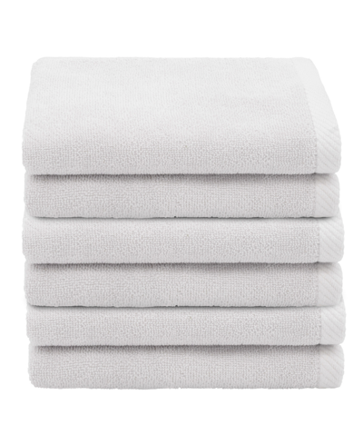 Linum Home Textiles Ediree 6 Piece Turkish Cotton Fingertip Towels Set Bedding In Silver-tone