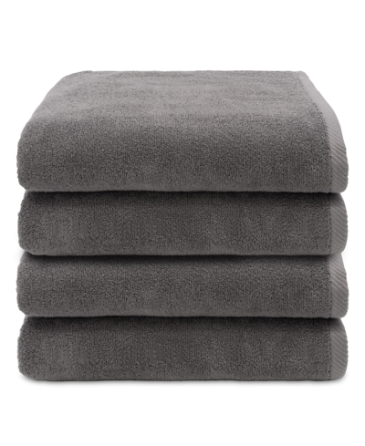 Linum Home Textiles Ediree 4 Piece Turkish Cotton Bath Towel Set Bedding In Charcoal