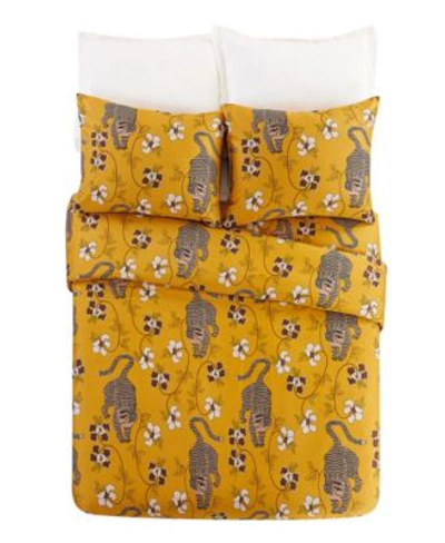 Lemieux Et Cie Tiger Duvet Set Collection Bedding In Yellow