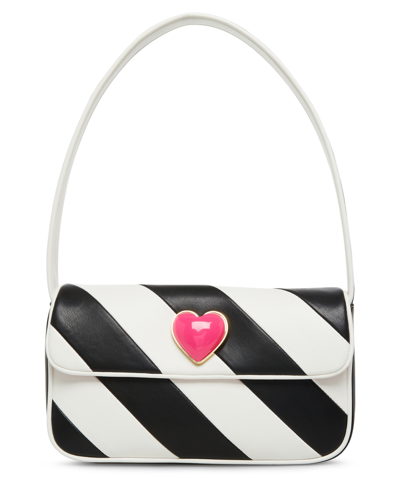 Betsey Johnson Women's I Want Candy Hearts Shoulder Bag In Black/white