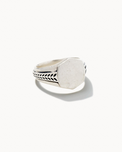 Kendra Scott Hicks Signet Ring In Oxidized Sterling Silver