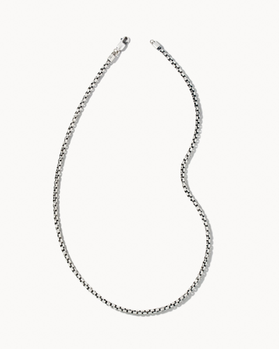 Kendra Scott Beck Round Box Chain Necklace In Oxidized Sterling Silver