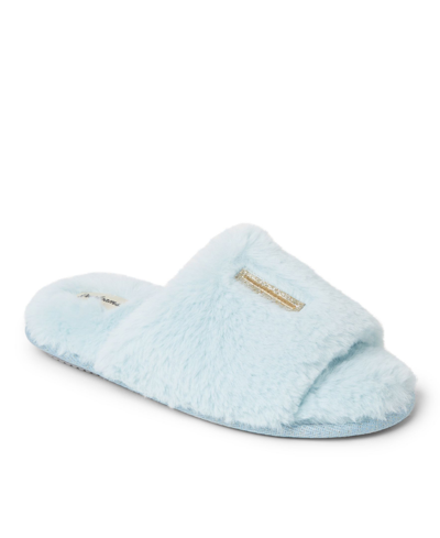 Dearfoams Lane Bridal Womens Memory Foam Slip-on Slippers In Blue