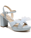 Lifestride Last Dance Platform Sandal In Pearl Blue Faux Leather/fabric