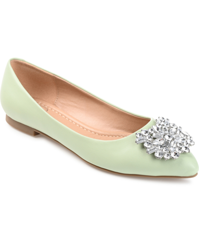 Journee Collection Journee Renzo Embellished Flat In Green