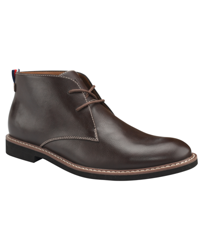 Tommy Hilfiger Men's Gervis Chukka Boots Men's Shoes In Dark Brown
